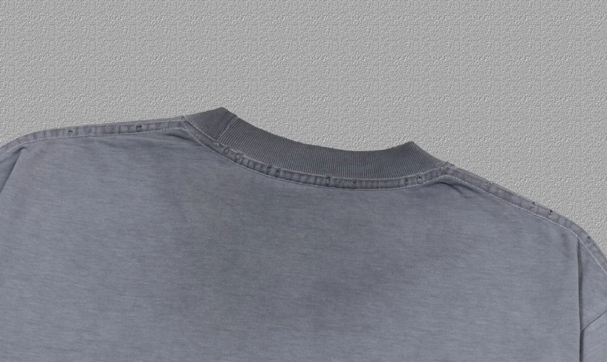 P90✨🔥 [balenciaga] 2026FW Paris Tape Letters Short Sleeve T-Shirt Premium 26s Double Yarn 300g Fabric Washed and sprayed with distressed process Color: Washed Brown Washed Purple Washed Gray Size: S M L XL 2XL
